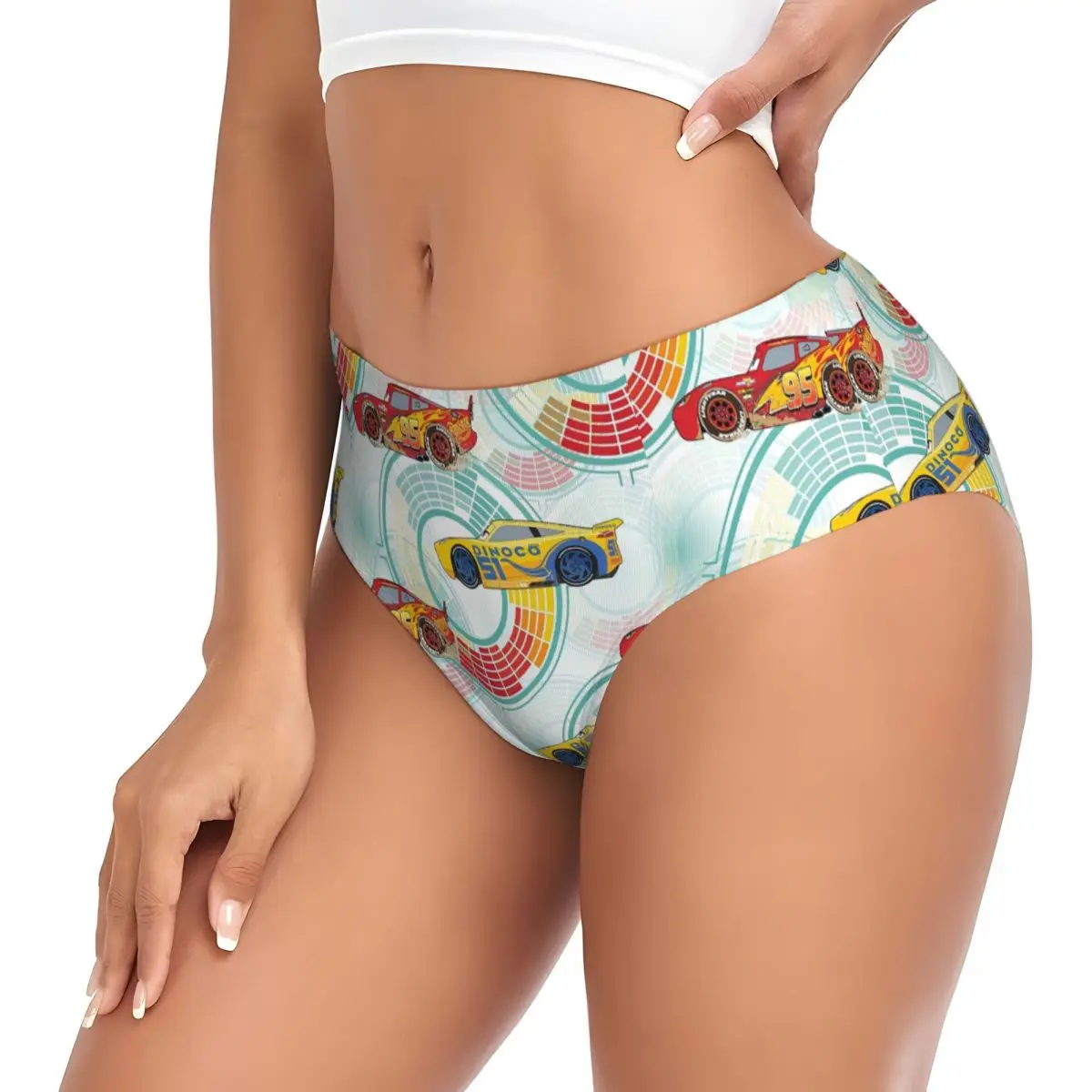 مخصص المرأة البرق ماكوين سيارات نمط سراويل تنفس ملخصات الملابس الداخلية