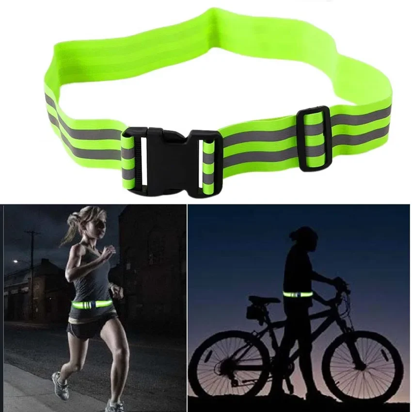 1 Stuk Reflecterende Tailleband Voor Hardlopen Fietsen Sport Hoge Zichtbare Nacht Veiligheid Kid Mannen Vrouwen Verstelbare Reflecterende Taille Riem