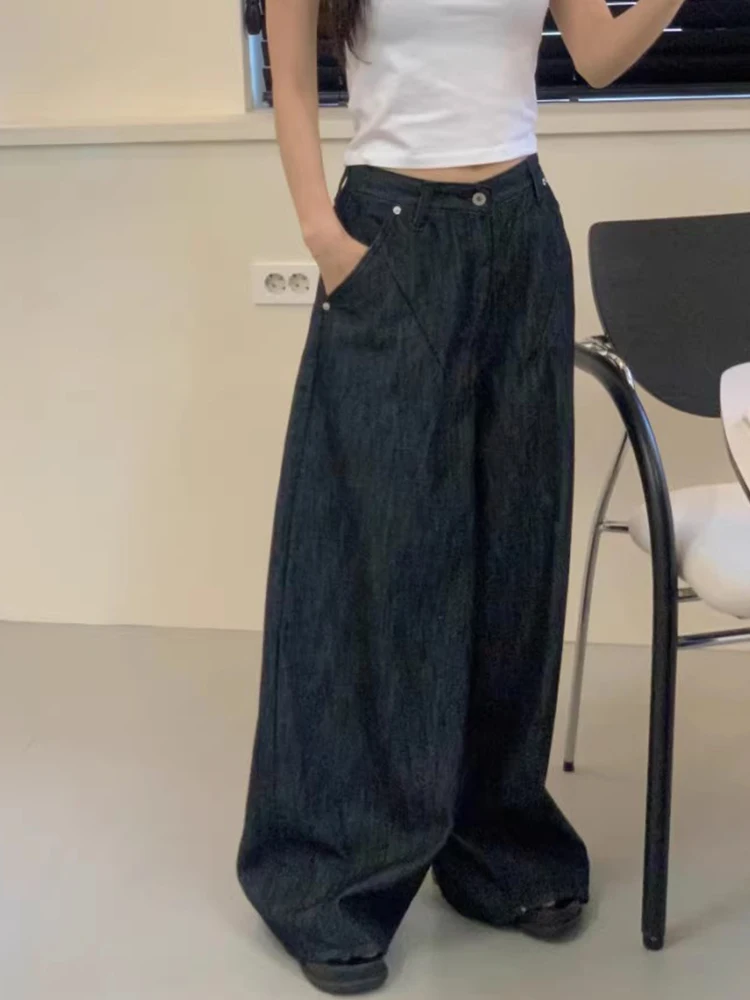 Hoge taille wijde pijpen jeans dames zomer nieuwe Koreaanse Sle Waed denim vloerlengte broek lange broek Koreaans systeem