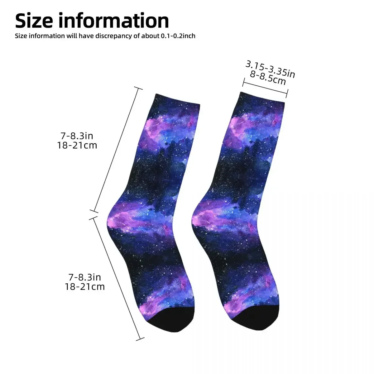 Galaxy meias harajuku meias absorventes de suor durante toda a temporada meias longas acessórios para presentes da mulher do homem