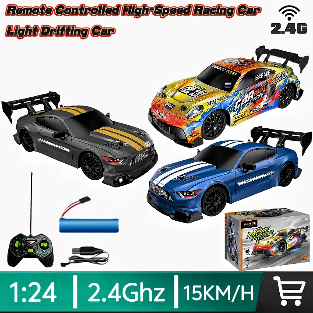 

1/24 2.4G High-Speed Drift Car RC Car 4WD Remote Control Car Four-Wheel Drive Wireless Control 15KM/H With LED Lights Racing Car