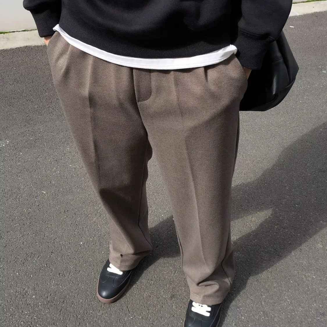 

American Casual Men's Thiened Wide Leg Pants Loose Fit Straight Leg Autumn Winter Simple Sle Faionable Casual Trousers