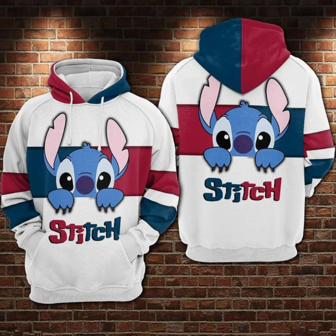 

Disney Stitch 3D Printing Hoodie Unisex Casual Sweatshirt Disney Zipper Hoodie Fashion Harajuku Clothing Kids Pullover Hoodie