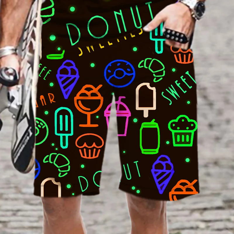 Olorful Graffiti Series 3D Printed Mens And Womens Shorts Summer Quick Dry Swim Trunks Fashion 3D Print Mens Beach Board Shorts