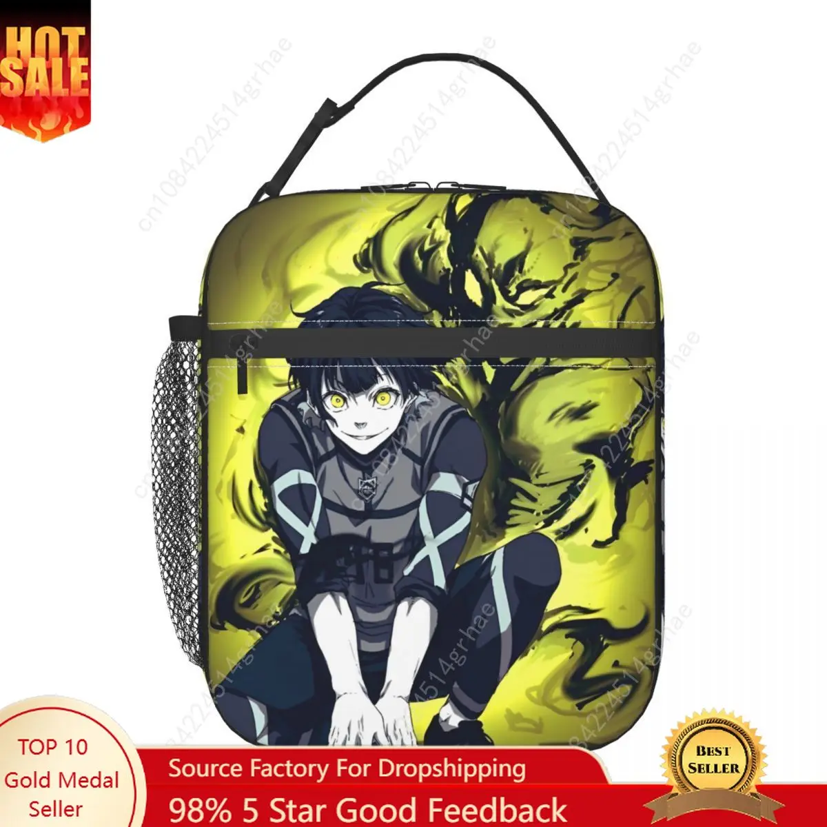 

Lunch Box Blue Lock Bachira Yoichi Isagi Accessories Football Manga Food Box Fashion Cooler Thermal Lunch Box For School