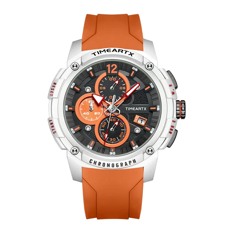 ساعة Timeartx 4360 الفاخرة ذات التصميم الكلاسيكي، ساعة رياضية مستديرة، مقاومة للماء، كاجوال كوارتز، تقويم بثلاثة أيدي للرجال