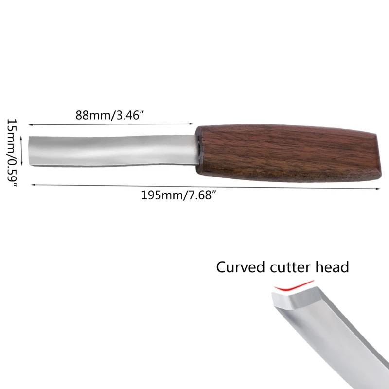 Wood Carving Chisels 15mm Curved Edges Bents Gouges Knife Spoon Carving Tool with Wooden Handle for Hard and Soft Wood