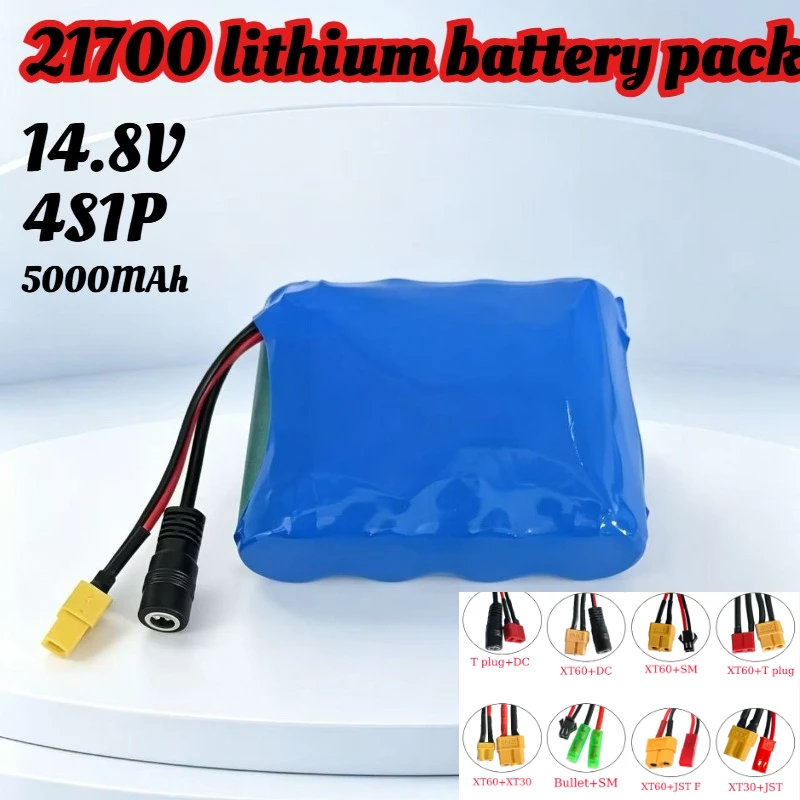 

14.8V 5000mAh 4S1P 21700 Lithium-ion Battery Pack Suitable for Car Wash Equipment, CCTV Cameras, and Monitors
