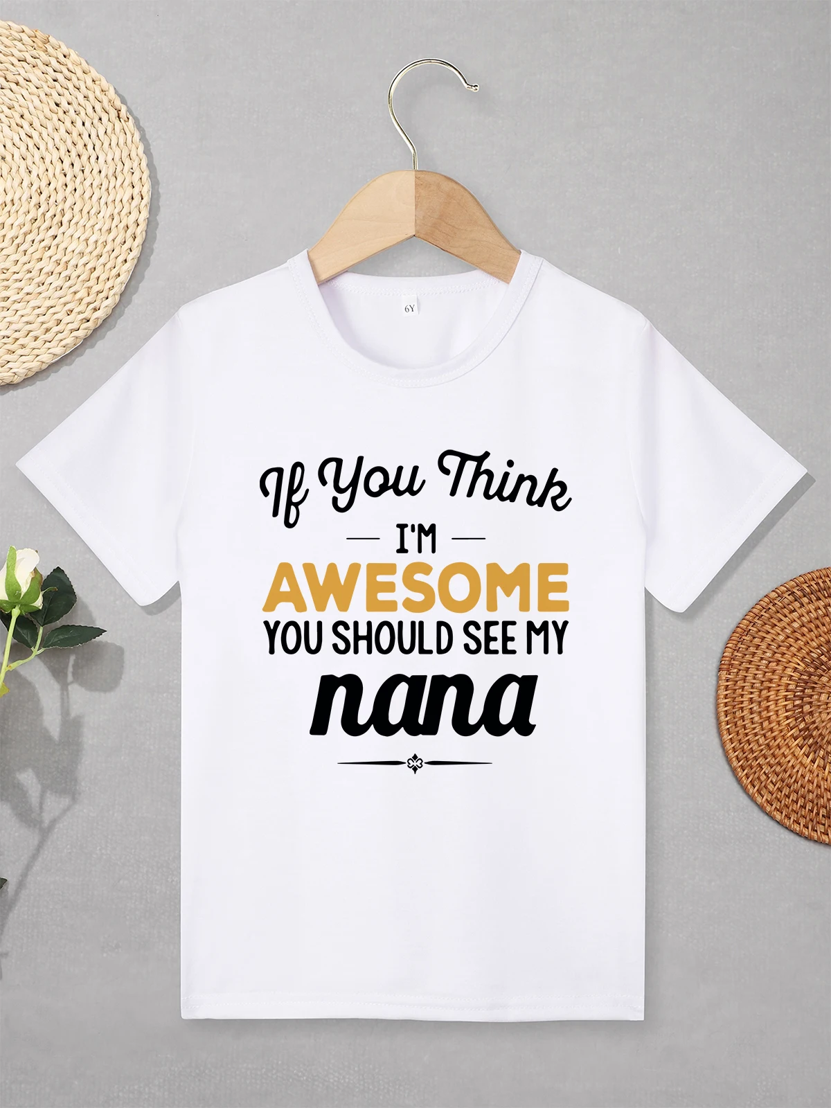 Kids T Shirt Letter Print Tops for Child Boys Girls Baby Toddler Clothes White Black Children Summer Tees 2-7 Years