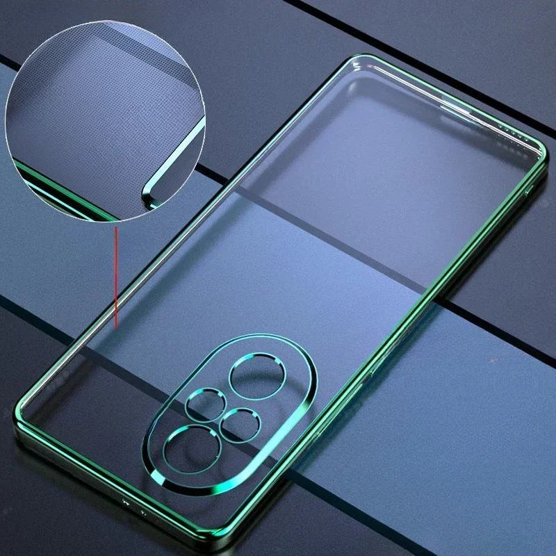 Para huawei honor 200 pro galvanoplastia caso de telefone para honor200 200pro lente com tudo incluído silicone macio escudo capa