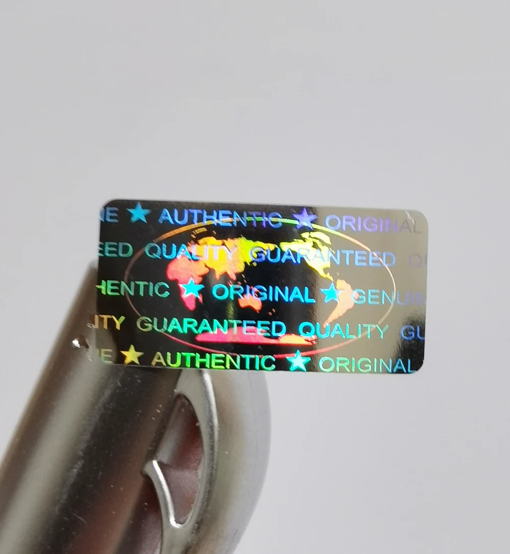 Imagem -06 - Tamper Proof Holographic Seal Label Autêntico Garantia Void Original Autêntico Qualidade Garantida 500 Pcs 20x10 mm