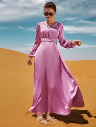 Dubai Arabic Muslim Eid Dress Women Ramadan Diamonds Abaya Musulman Moroccan Abayas Caftan Kaftan Vestidos Party Dresses 2024