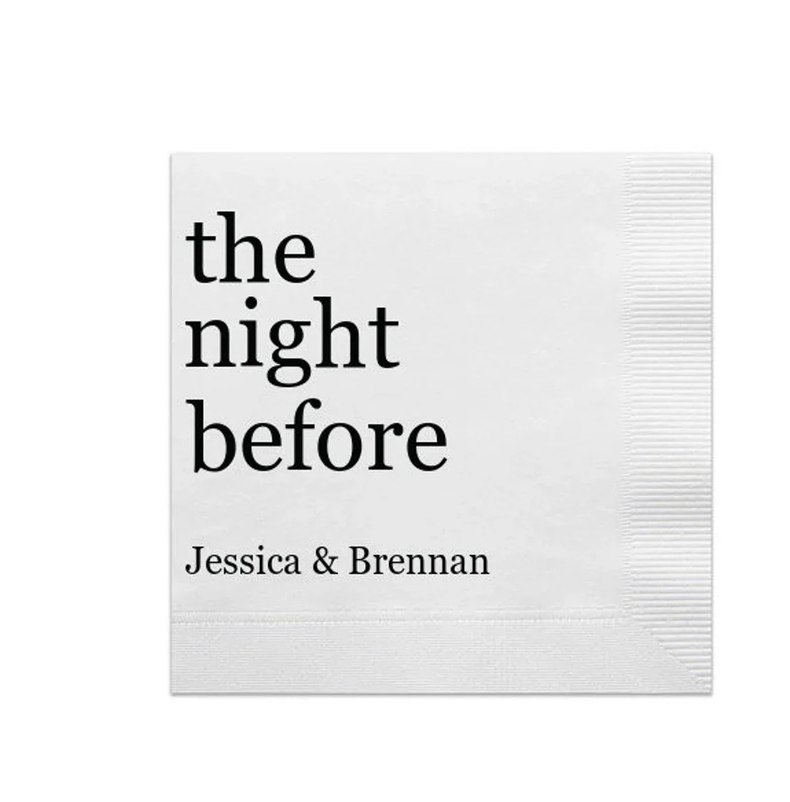 Personalized Rehearsal Napkins Custom Printed The Night Before Beverage Cocktail Luncheon Dinner Guest Towel Napkins Imprinted F