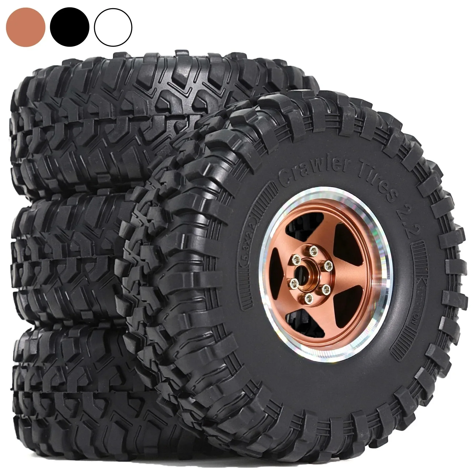 

4Pcs 135mm 2.2" Metal Beadlock Wheel Rims for 1/10 RC Crawler Axial SCX10 Wraith RR10 Capra Traxxas TRX4 YK4082 Upgrade Parts