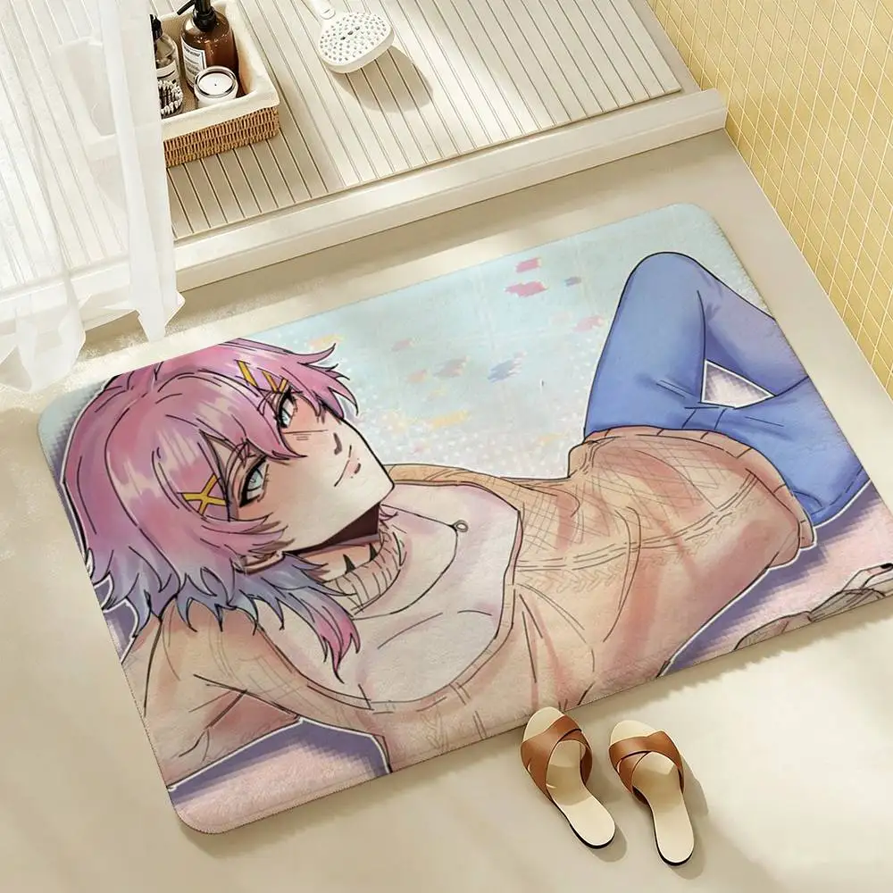 14 days with you ren  Shower Room Absorbent Small Floor Mat Soft Comfortable Decorative Foot Mat