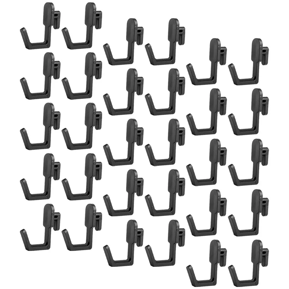 

30pcs Hooks HIPS Material Black Hooks For Pegboard Small Size Heavy Duty Pegboard Tool Organizer Storage Solution