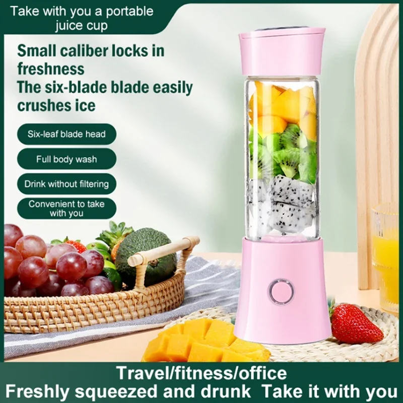 Portable USB Charging Fruit Shake Cup, home quick juicer, multifunctional mini portable juicer, for home and travel,