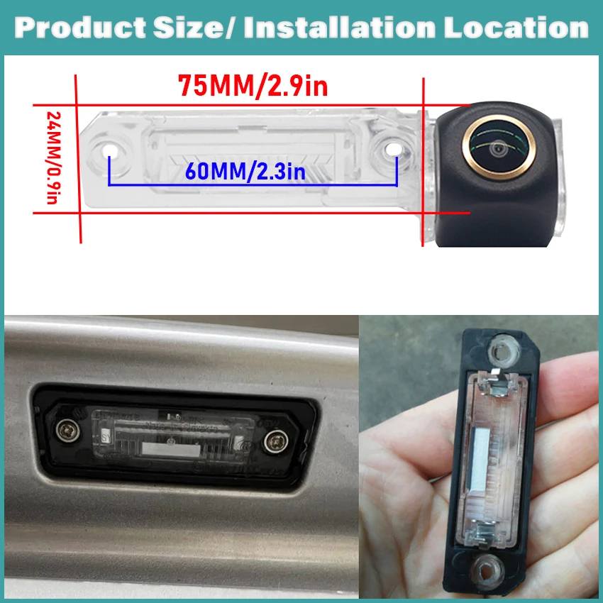 1080x720P Rear View Camera Golden Fisheye Backup Parking Night Vision For Porsche Boxster (987) 2005~2010 Cayman (987) 2005~2010