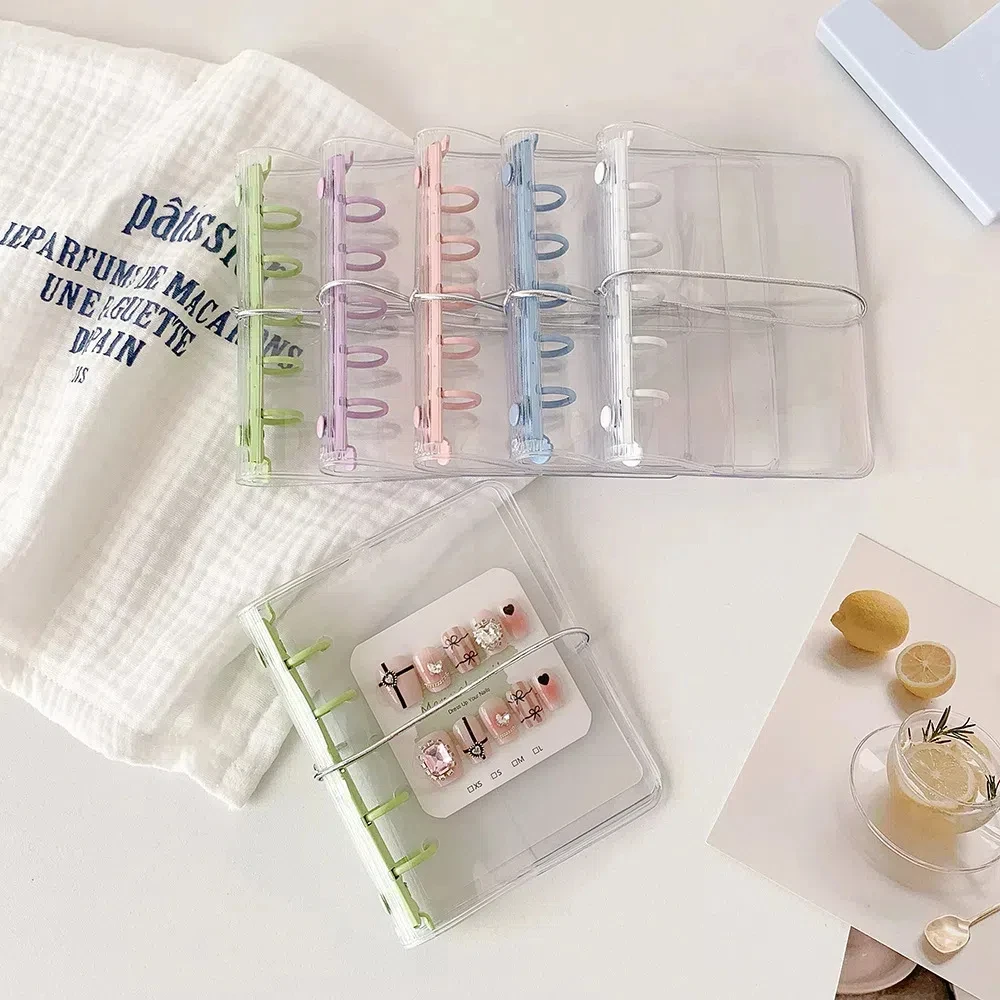 DIY Nails Album False Nails Display Board PVC Card Cover Large Capacity Fake Nail Storage Frame Transparent Space Saving