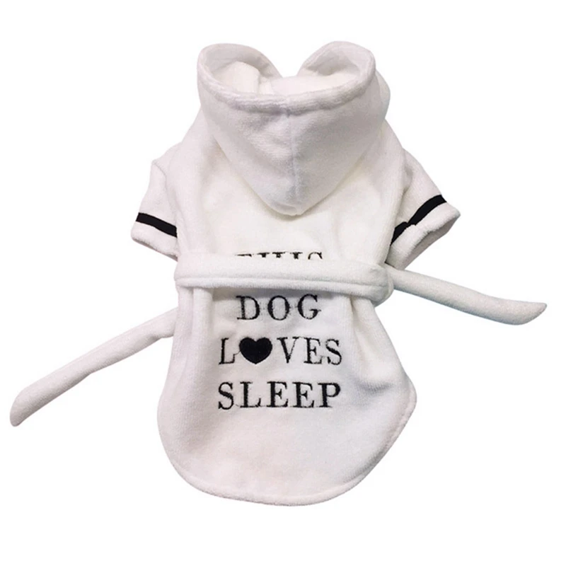 Comfortable Soft Pet Dog Bathrobe High Absorbent Dog Pajamas Sleeping Clothes Indoor Puppy Cat Bath Drying Tower Clothes