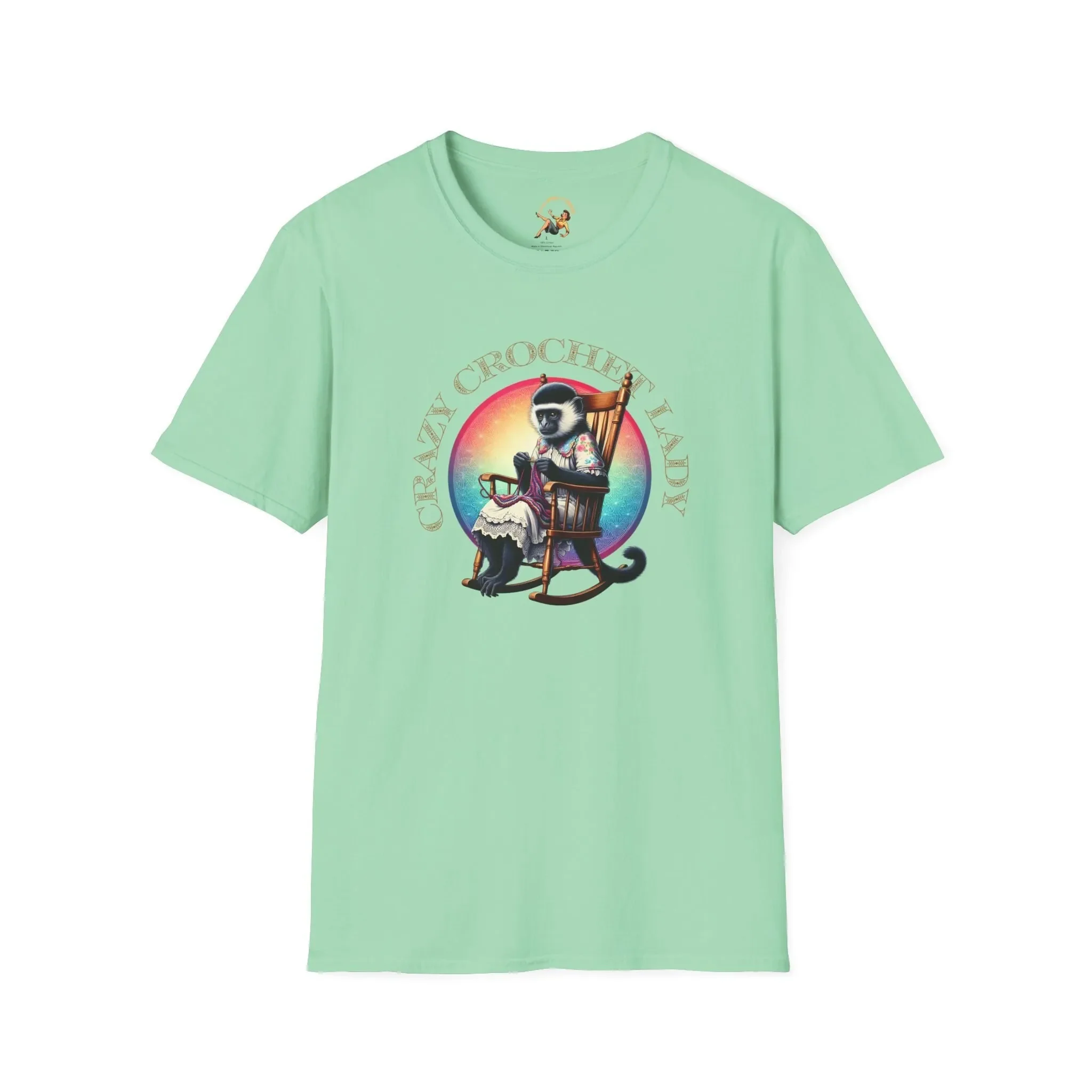 Crazy Crochet Lady T Shirt Crocheting Lover Mama Monkey Ape Spider