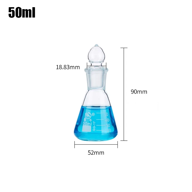 50ml/100ml/150ml/250ml Lodine Flask With Ground-in Glass Stopper Mark Lodine Volumetric Flask Triangular Flask