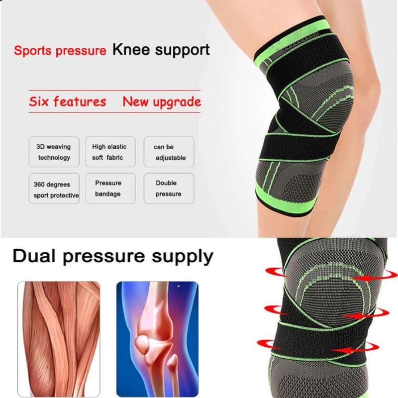 Y1UB 3D Weaving Sport Pressurization Knee Pad Support Brace Injury Pressure Protect