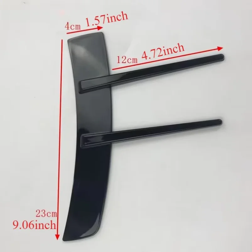 2pcs Front Bumper Vent Sticker Car'S  Door Side Modification 23cm/9.06inc Model Duck Type Splitter A Set Currency Exterior Parts