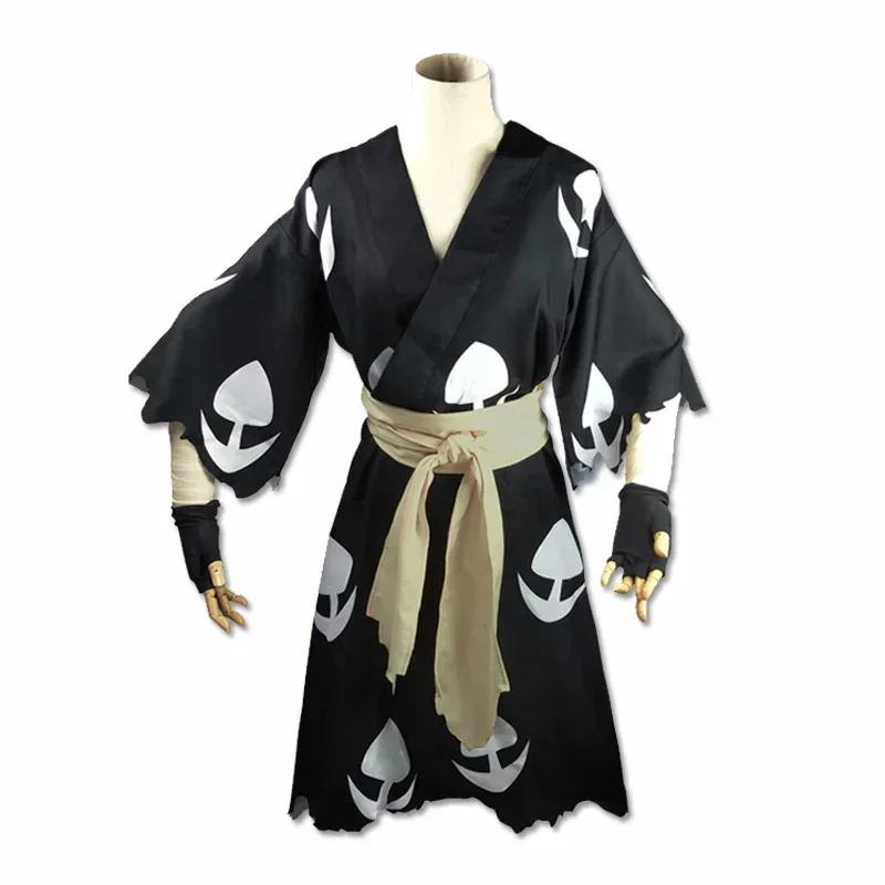 Anime Dororo Cosplay Hyakkimaru Kimono Costume Halloween Cloak + Kimono + Scarf Full Set