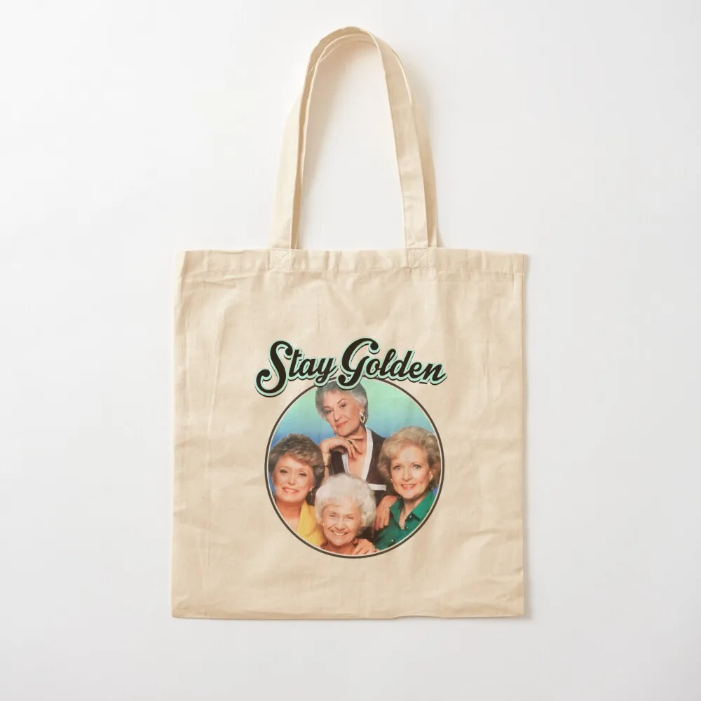 

Women Golden Girls Stay Golden Vintage Tote Bag Reusable bags sacs de shopping shopping bag logo Canvas Tote Bag