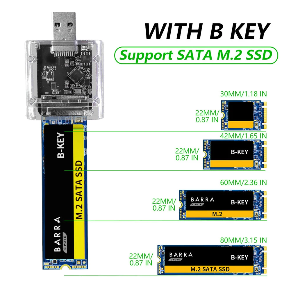 M2 SSD-behuizing M.2 naar USB 3.0 Gen 1 5 Gbps High-speed SSD-behuizing voor SATA M.2 NGFF SSD 2242 2260 2280 kaartadapter