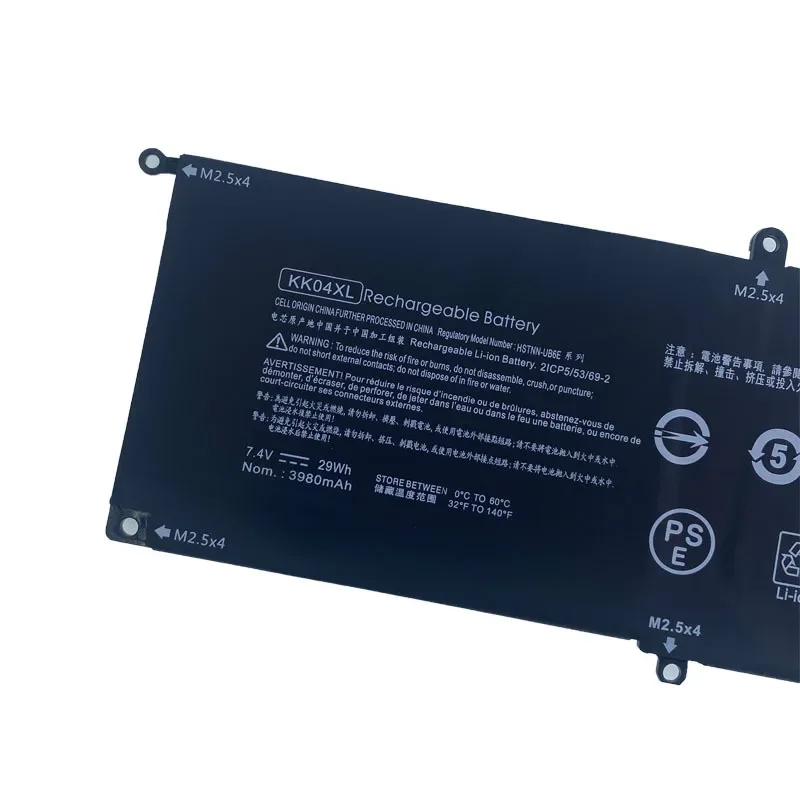 7.4V 29WH KK04XL  Laptop Battery For HP Pro x2 612 G1 HSTNN-I19C HSTNN-IB6E 753703-005 753329-1C1 3980mAh