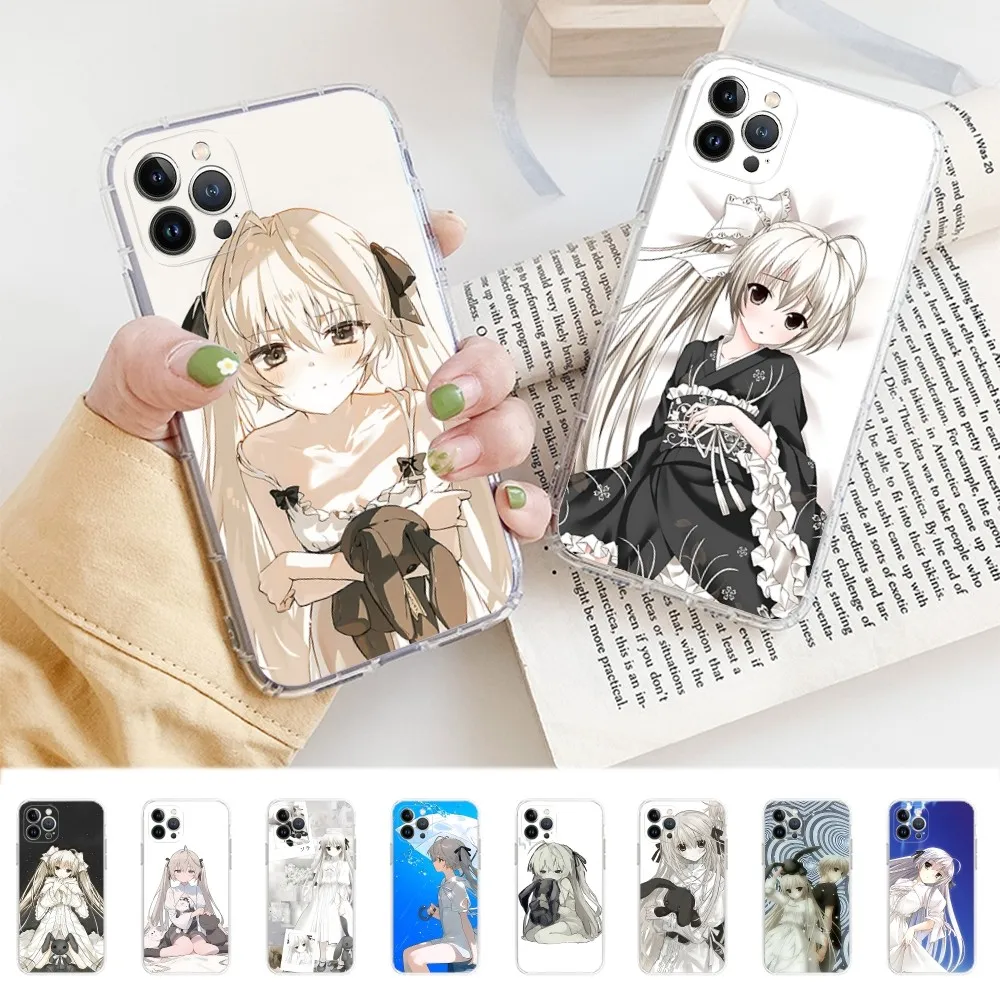 

Classic White Hair Beautiful Girl Yosuga No Sora Phone Case For IPhone 16 15 14 11 12 13 Mini Pro XS Max Cover 6 7 8 Plus X