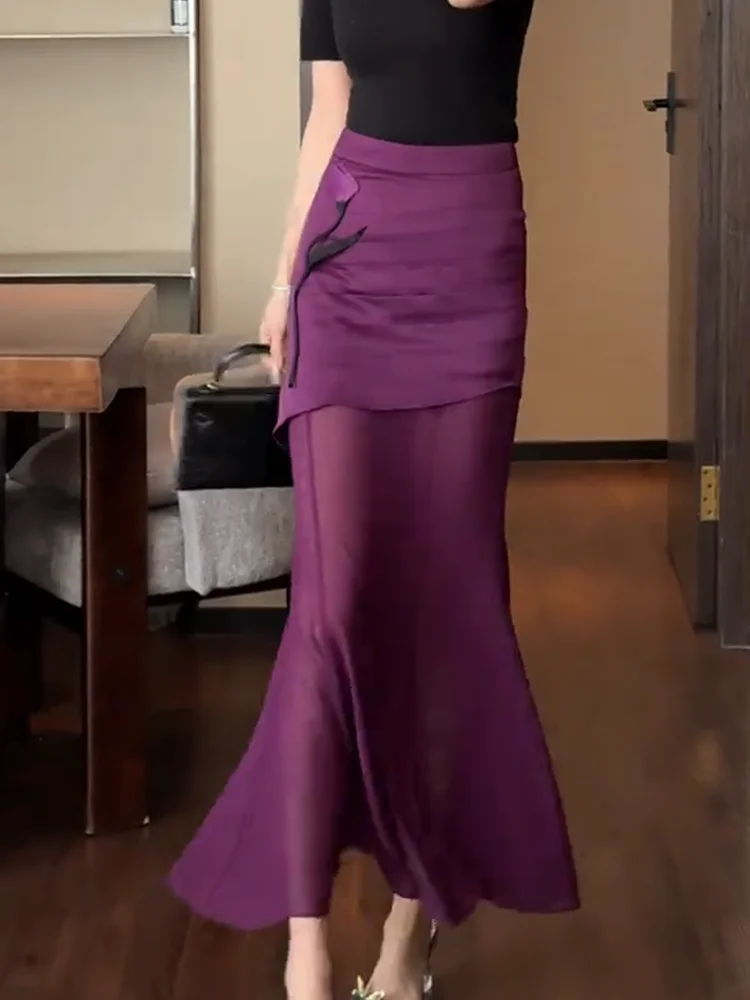 

Faionable High Waist Fi Tail f Skirt Commute All Matchings Spring Summer New Arrival Ele Ladylike Skirt