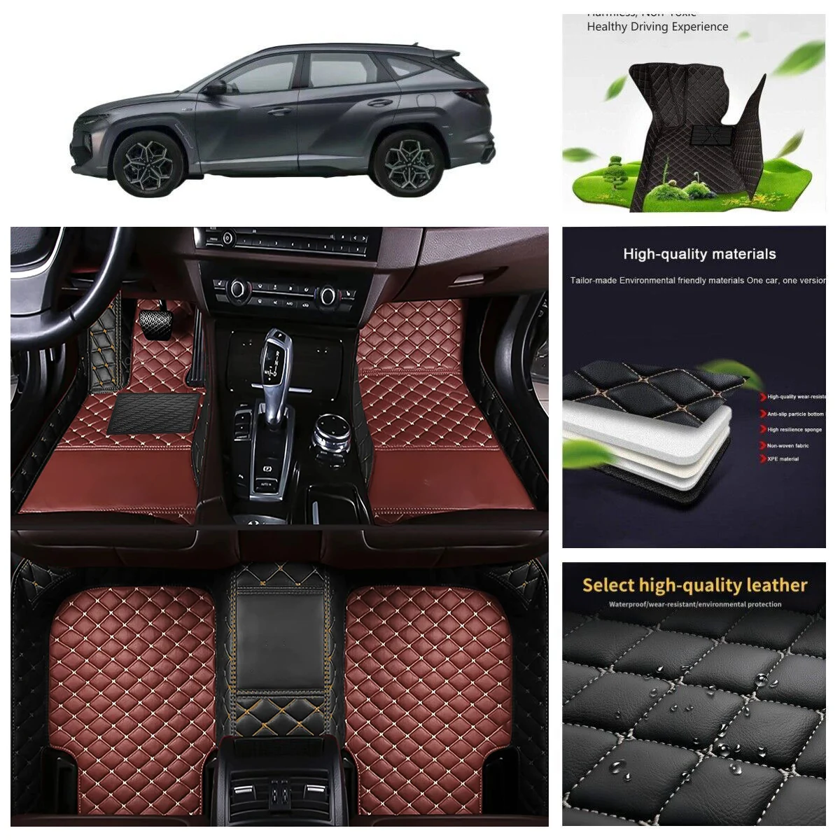 

3D PU-leather Waterproof Custom Car Floor Mats For Audi A5 Convertible Cabriolet Auto Auto Carpets Foot Coche Liners