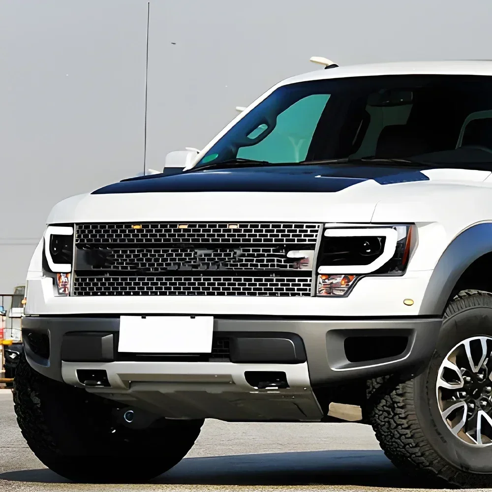 

Автомобильные передние фонари для Ford Raptor F150 2009-2014, светодиодные автомобильные фары в сборе, обновление бифокальных линз проектора, аксессуары