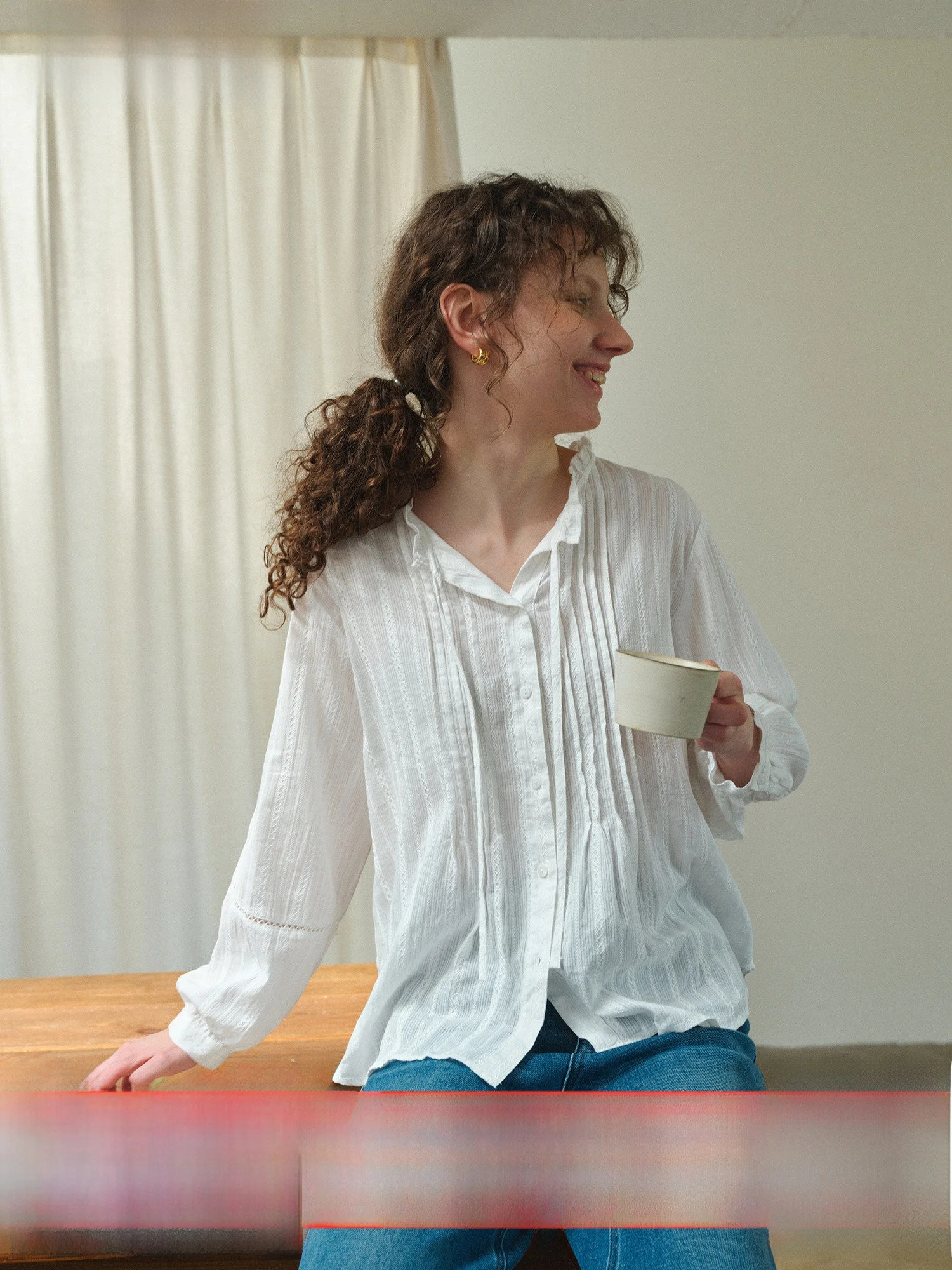 

Lightweight Cotton Floral Embroidery Long Sleeve Blouse Spring Summer Design Sensation Women's French Style Loose Fit Shirt