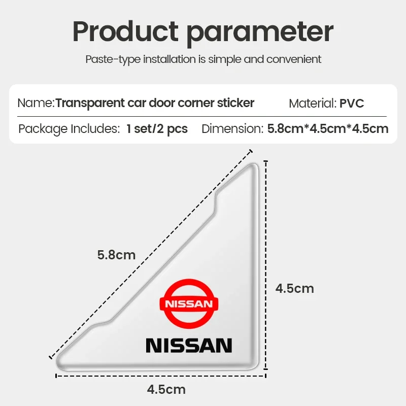 2Pcs Car Door Corner Cover Bumper Crash Protection Stickers For Nissan sentra Serena Versa tiida x-trail NV200 nismo Qashqai