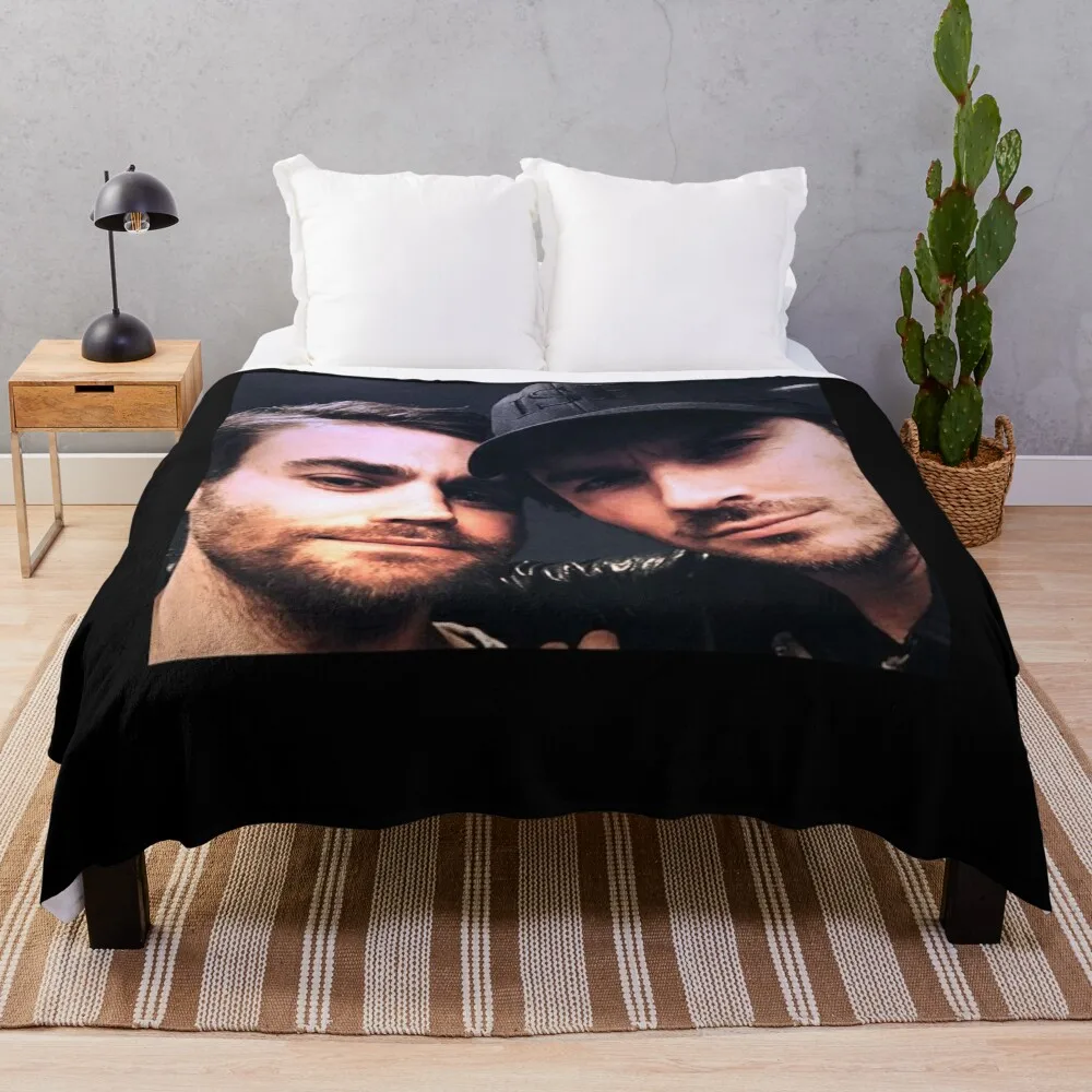 

Paul Wesley and Ian Somerhalder Throw Blanket All Season Lightweight Soft Blanket for Bed