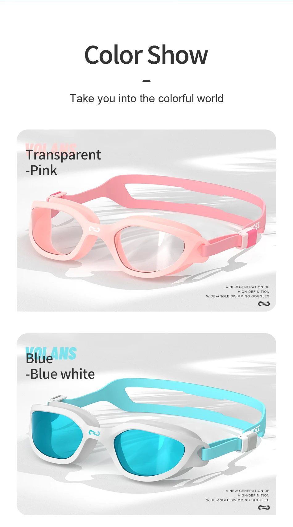 COPOZZ Professionelle HD Schwimmen Brille Anti-Fog UV Schutz Einstellbar Schwimmen Gläser Silikon Wasser Glas Für Männer und Wome – Detail 9