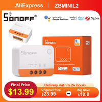SONOFF ZBMINI-L2 Smart Switch Module No Neutral Wire Required Smart Home 2 Way Control Support eWeLink APP Alexa Google Home