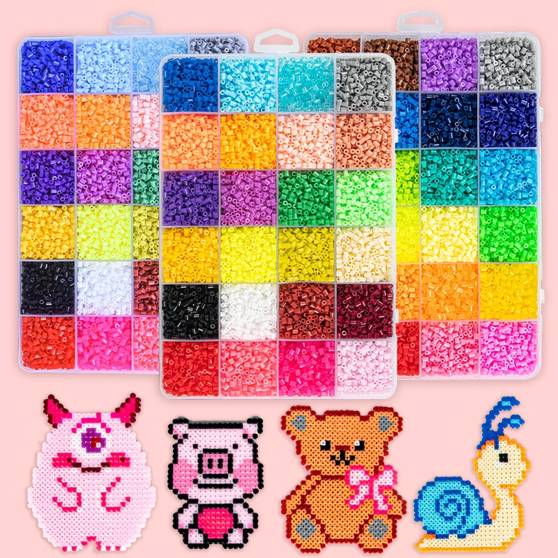 2.6mm Perler Hama beads Set 3D Puzzle Iron Beads Toy Kids Creative Handmade Craft DIY Gift fuse beads Have large pegboard