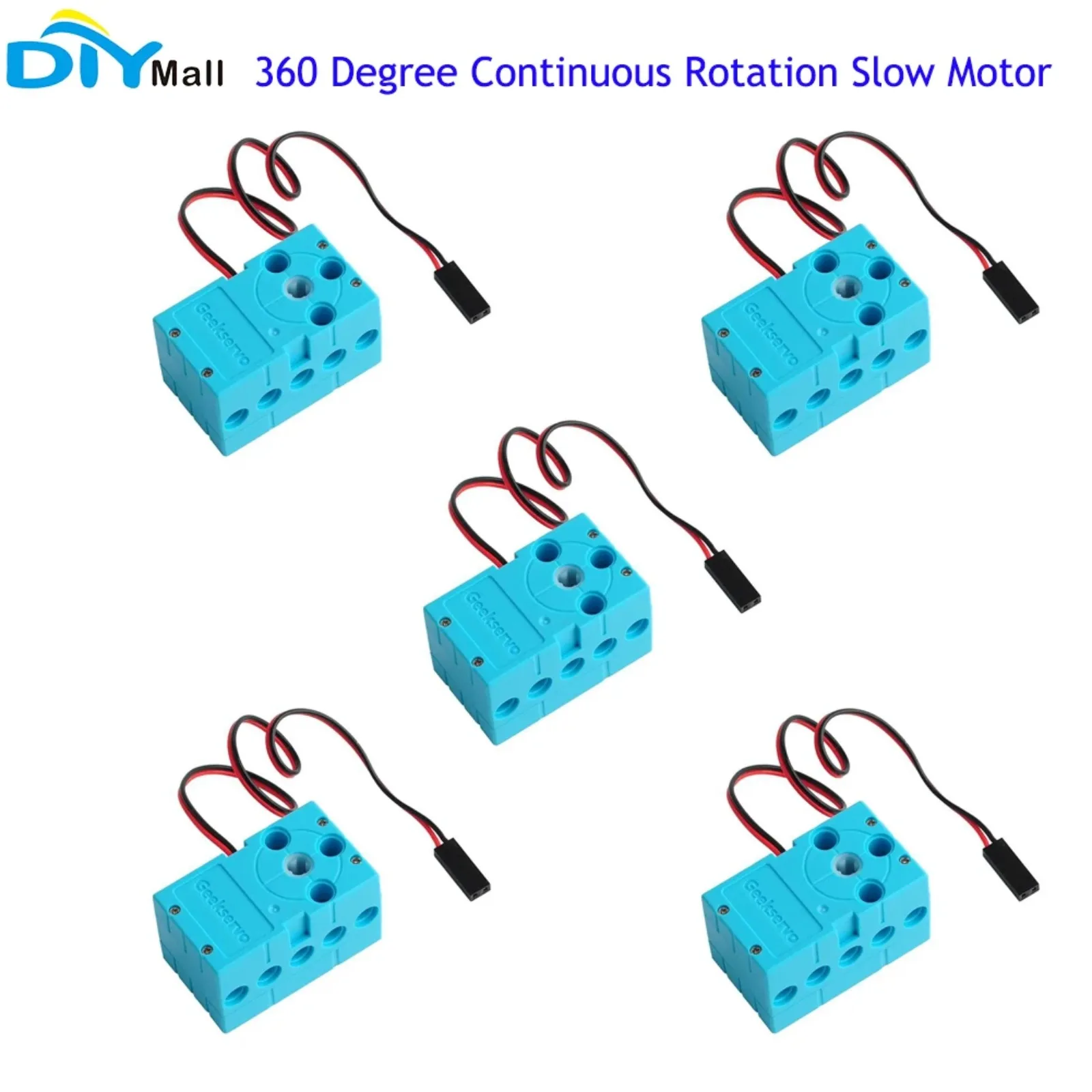 5pcs 0.7kg 360 Degree Continuous Rotation Slow Motor Double Output High Torque 4.8-6V compatible with legoeds Microbit Geekservo