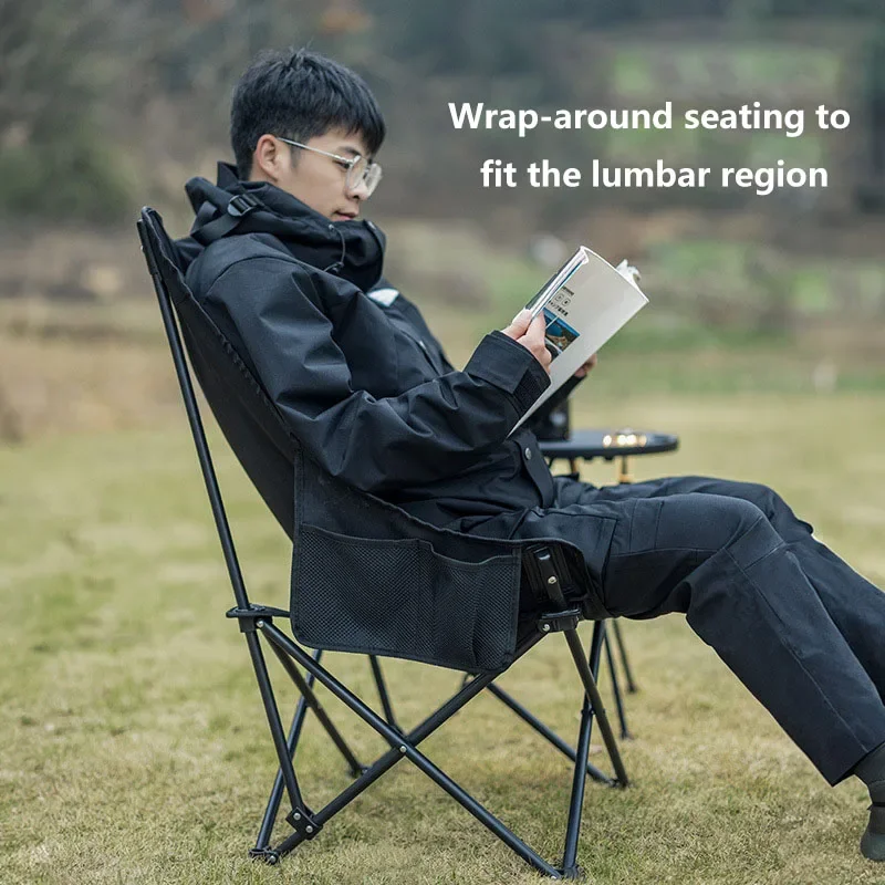 

BLACKDOG ChairOutdoorFolding Chair Multi Pole Cross Support PortableChair Camping Raised Chair Outdoor Moon PicnicCampingFishing