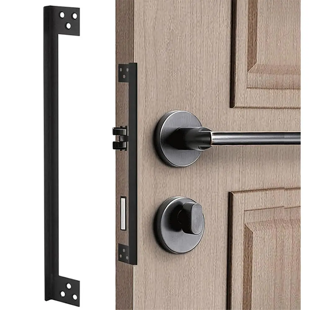 Durable Steel Door Latch Guard Plate Easy Installation Anti Burglary Door Guard Plate Door Latch Shield Apartment