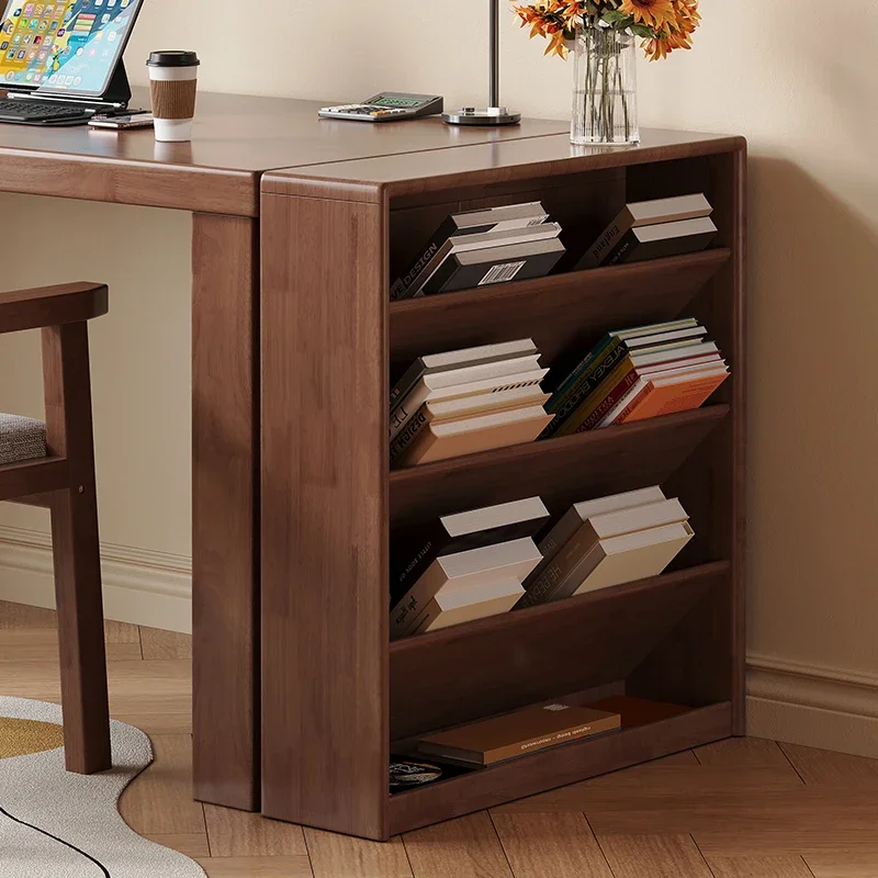 -For Small bookshelf next to the desk Solid wood floor shelf Household side narrow bookcase Bedroom 20CM wide storage cabinet*