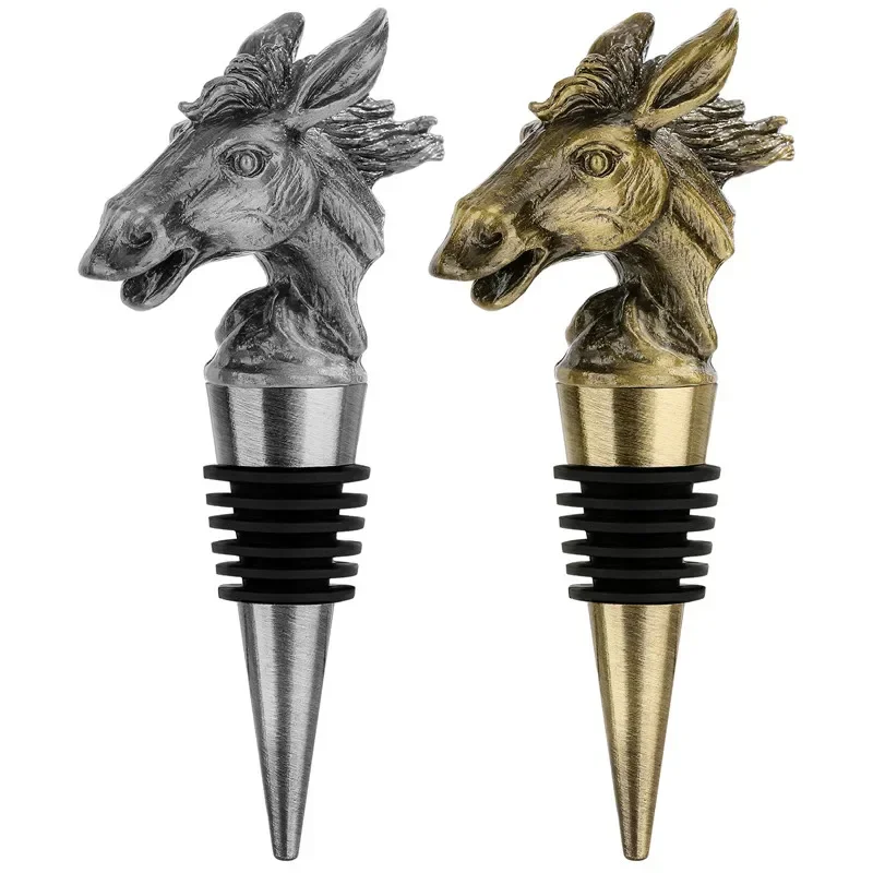 

Antique Metal Horse Head Shape Bottle Opener Home Bar Accessory Champagne Stoppers Saver for Wedding Events Club Gift