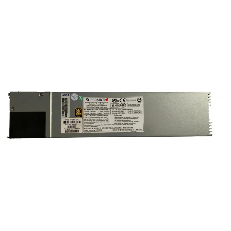 

Для Supermicro PWS-1K21P-1R Резервный блок питания 1U Блок питания 1200 Вт 80 Plus Gold &