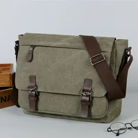 Retro Canvas Messenger Sling Bag for Men, Crossbody Bag for School and Commuting – view 1