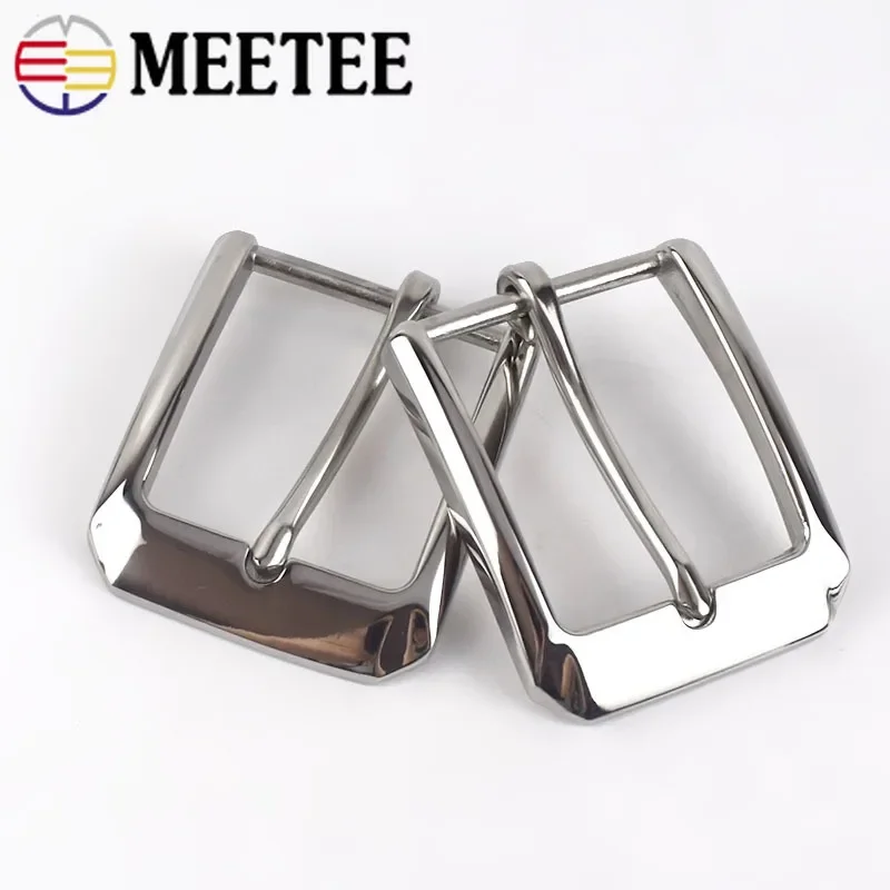 Meetee 40mm High Quality Stainless Steel Pin Buckles Men Belt Buckle Head DIY Hand Leather Craft Leisure Decor Accessories AP191